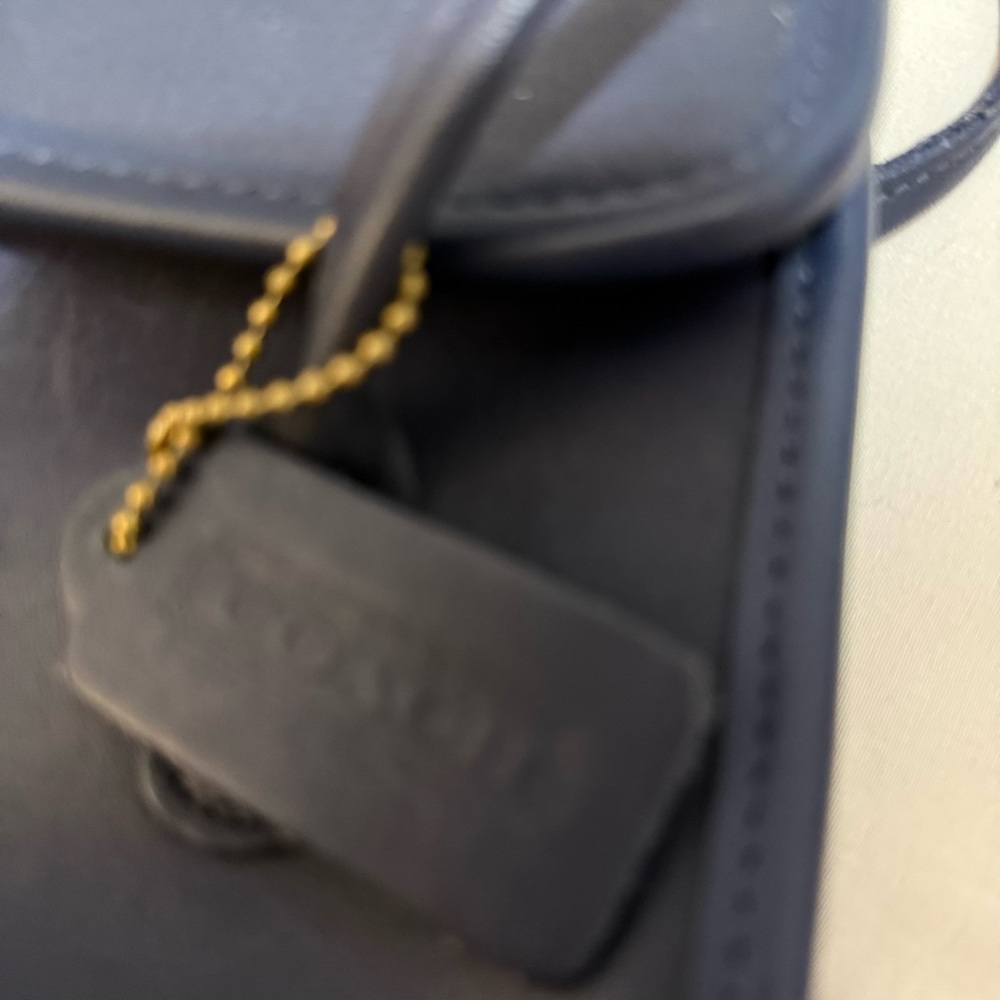 “Vintage Coach 9023 Navy Leather Flap Shoulder Bag 90s Y2K” - Picture 10 of 11